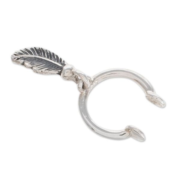Alternate image for Sterling Silver Feather Ear Cuff from Guatemala Freedom Feather