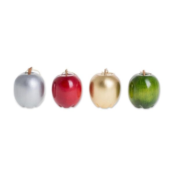 Alternate image for Assorted Reclaimed Wood Apple Ornaments Set of 4 Magnificent Orchard