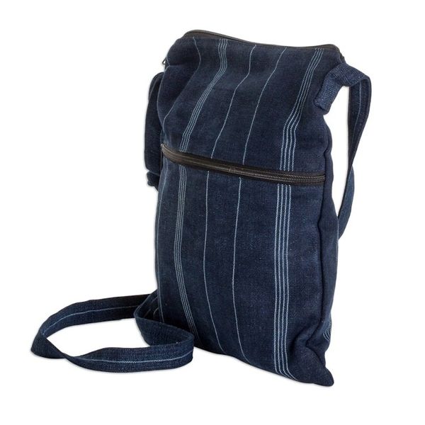 Alternate image for Hand Loomed Blue Cotton Shoulder Bag San Antonio Blues