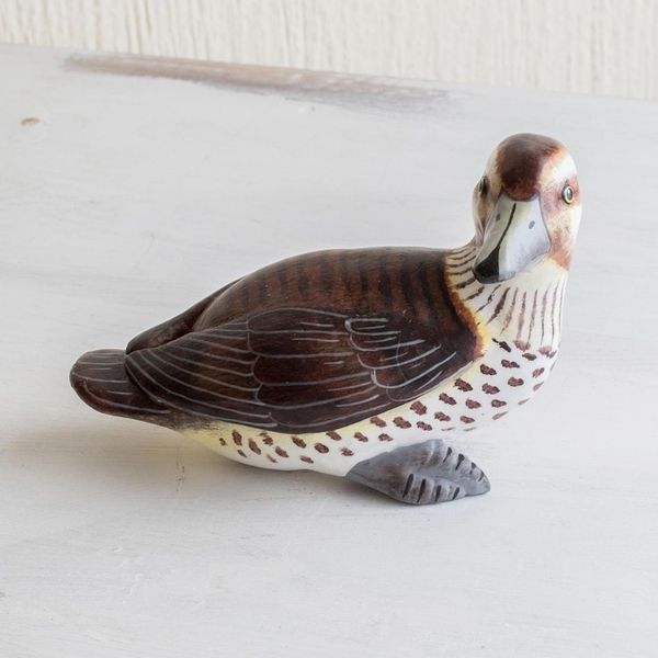 Alternate image for Guatemala Handcrafted Ceramic Masked Duck Figurine Masked Duck