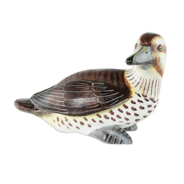 Alternate image for Guatemala Handcrafted Ceramic Masked Duck Figurine Masked Duck