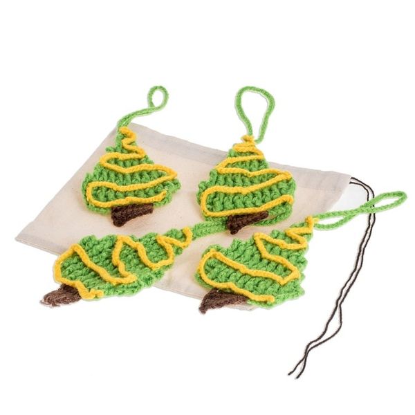 Alternate image for Hand-Crocheted Christmas Tree Ornaments Set of 4 Evening Prayers
