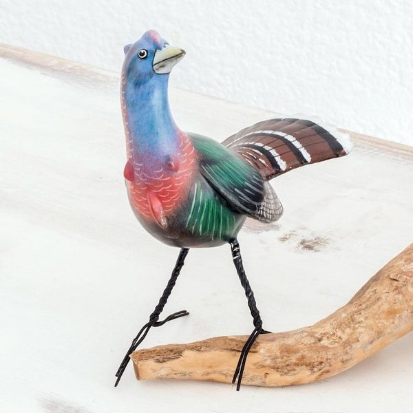 Alternate image for Ceramic Wild Turkey Figurine For Outdoor Use From Guatemala North American Wild Turkey