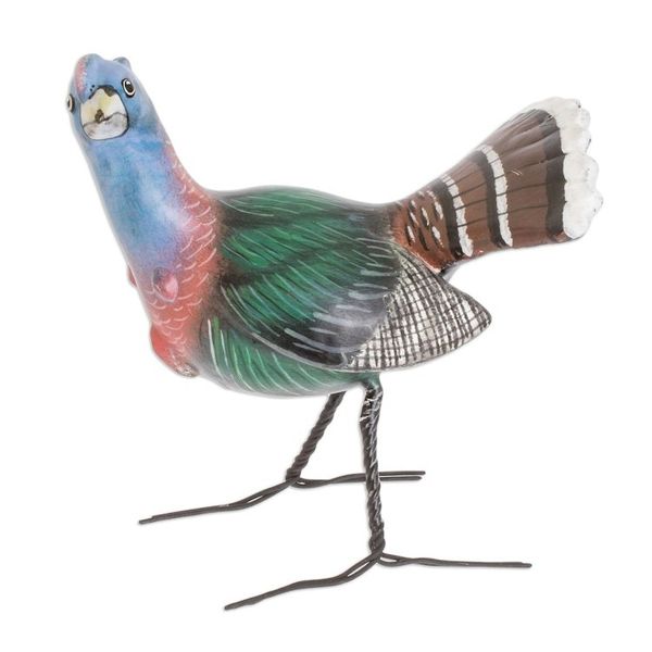 Alternate image for Ceramic Wild Turkey Figurine For Outdoor Use From Guatemala North American Wild Turkey