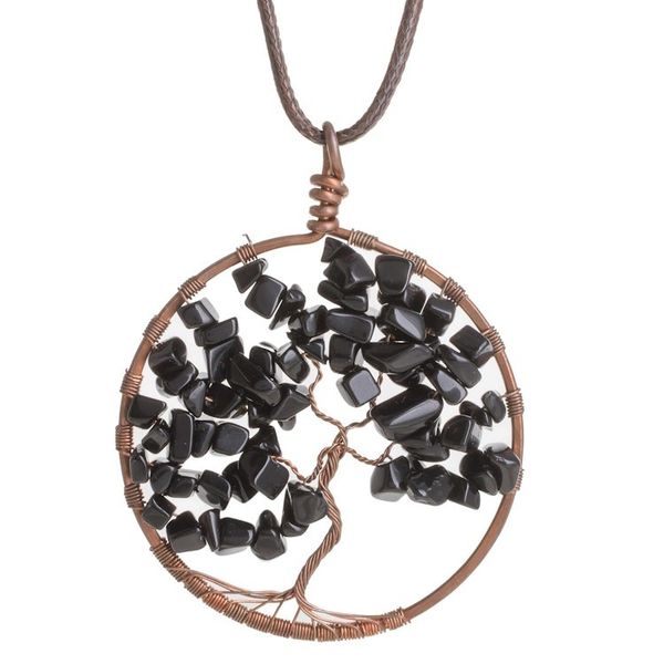 Alternate image for Onyx Gemstone Tree Aquarius Pendant Necklace from Costa Rica Aquarius Tree of Life