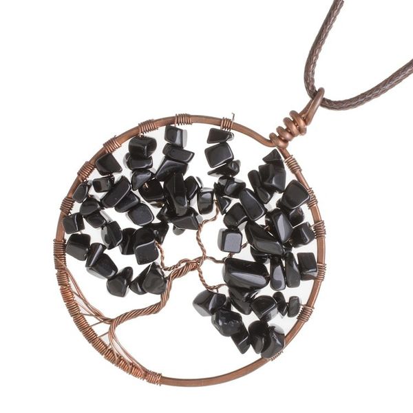 Alternate image for Onyx Gemstone Tree Aquarius Pendant Necklace from Costa Rica Aquarius Tree of Life
