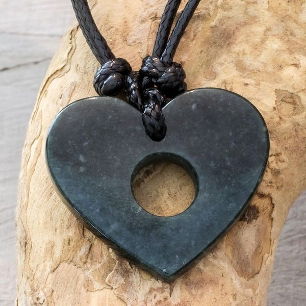 Alternate image for Heart-Shaped Jade Pendant Necklace Open My Heart