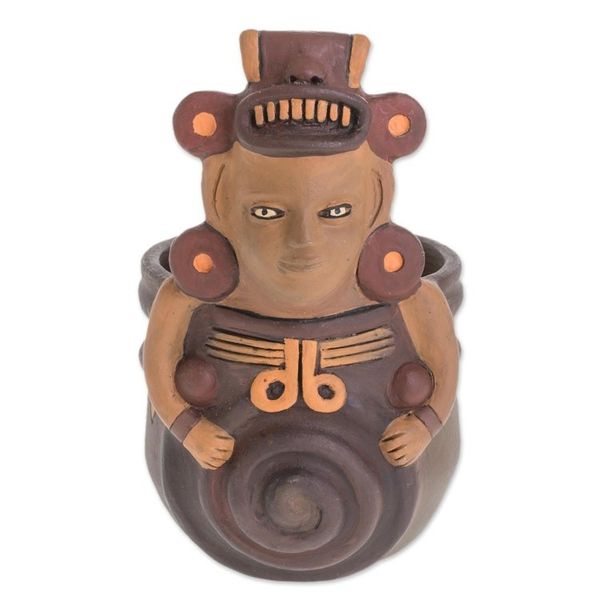 Alternate image for Spiral Motif Pre-Hispanic Ceramic Decorative Vase Pre-Hispanic Spiral