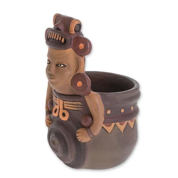 Alternate image for Spiral Motif Pre-Hispanic Ceramic Decorative Vase Pre-Hispanic Spiral