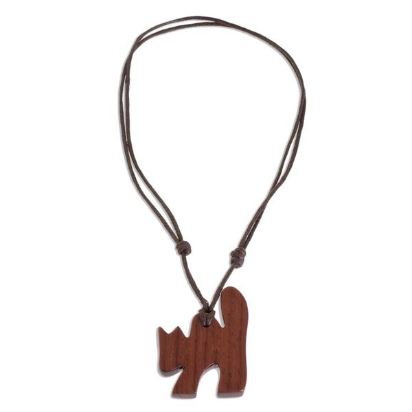 Alternate image for Estoraque Wood Cat Pendant Necklace from Costa Rica Estoraque Cat