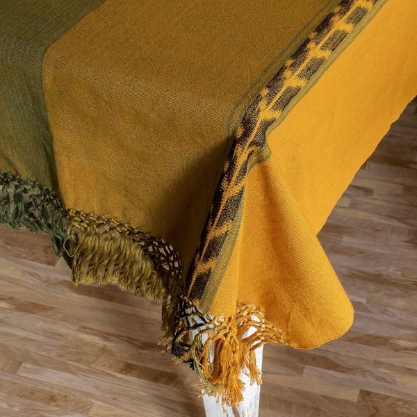Alternate image for Amber and Olive Cotton Tablecloth Coban Colors