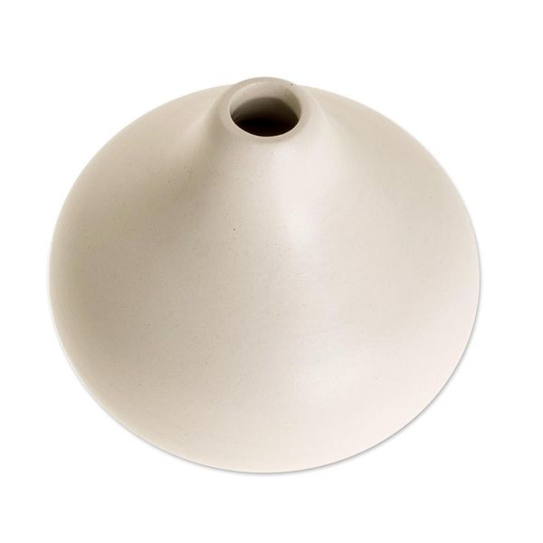 Alternate image for Drop-Shaped Ceramic Vase in Ivory from Guatemala Droplet Harmony in Ivory
