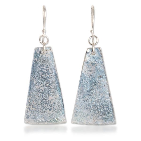 Alternate image for Recycled CD Dangle Earrings in Grey from Guatemala Silver Light