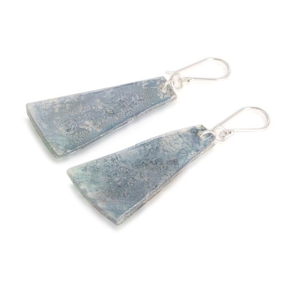 Alternate image for Recycled CD Dangle Earrings in Grey from Guatemala Silver Light
