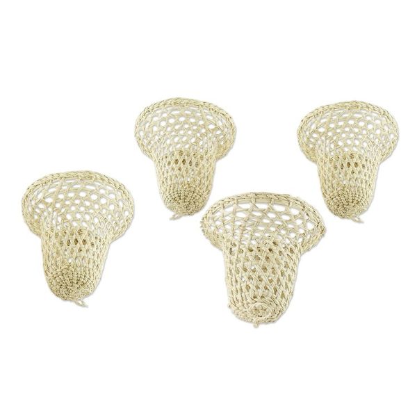 Alternate image for Handmade Natural Fiber Bell Ornaments Set of 4 Holiday Bells