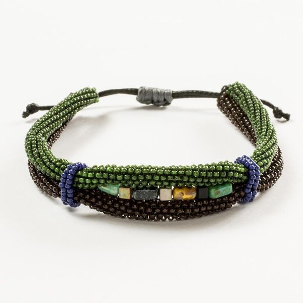 Alternate image for Handmade Earth Color Beaded Guatemalan Unity Bracelet Earth in Union