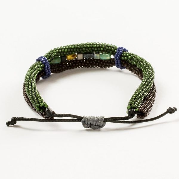 Alternate image for Handmade Earth Color Beaded Guatemalan Unity Bracelet Earth in Union