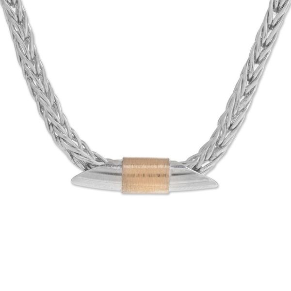 Alternate image for 22k Gold Accent Sterling Silver Pendant Necklace Elegant Form