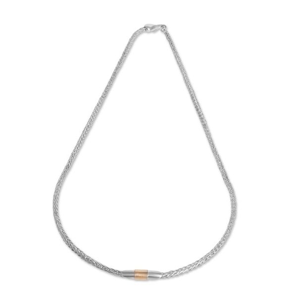 Alternate image for 22k Gold Accent Sterling Silver Pendant Necklace Elegant Form