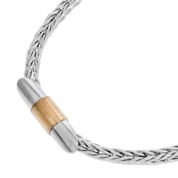 Alternate image for 22k Gold Accent Sterling Silver Pendant Necklace Elegant Form