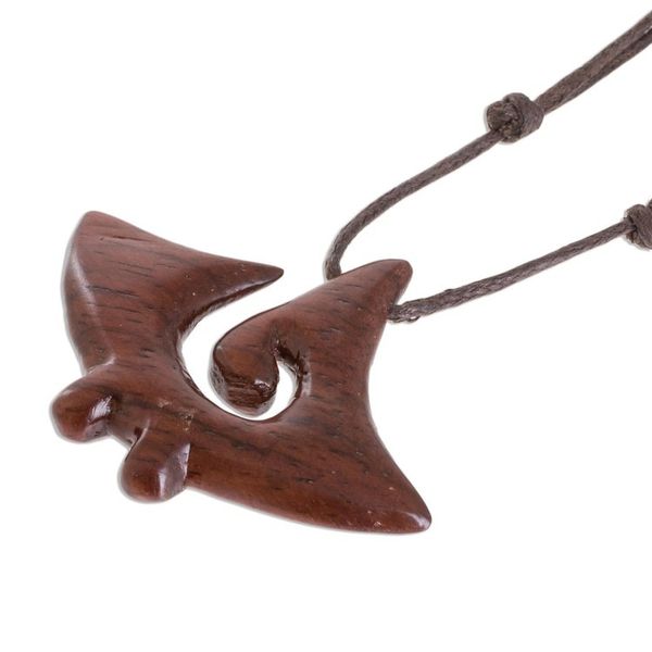 Alternate image for Swirl Pattern Estoraque Wood Pendant Necklace Estoraque Swirl Figure