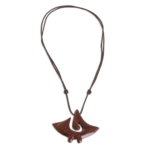 Alternate image for Swirl Pattern Estoraque Wood Pendant Necklace Estoraque Swirl Figure