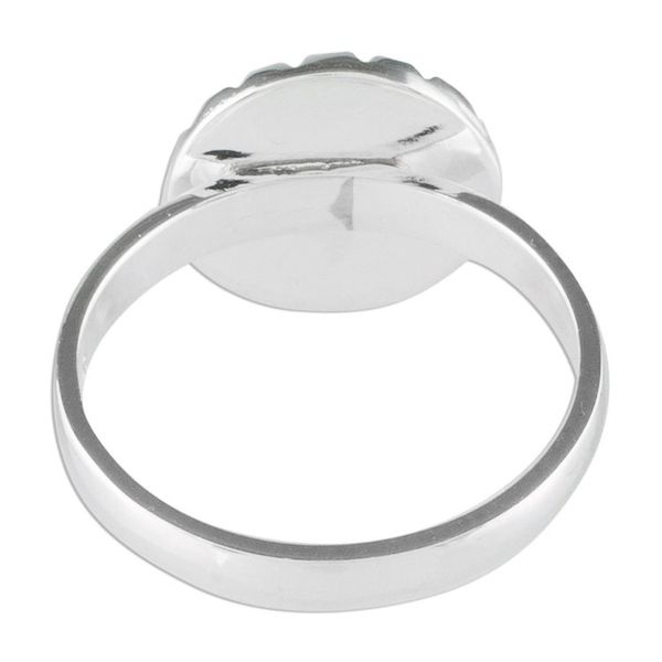 Alternate image for Sterling Silver Ring with a Lilac Jade Circle Lilac Moon