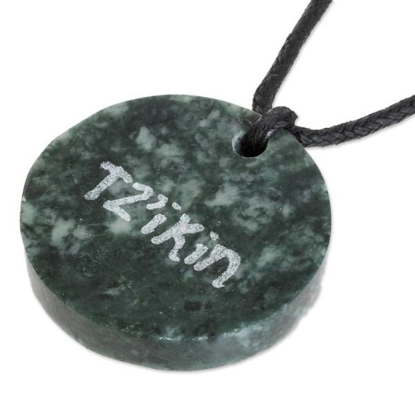 Alternate image for Hand-Carved Jade Eagle Pendant Necklace from Guatemala Tzikin Eagle