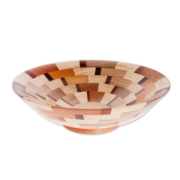 Alternate image for Palo Blanco and Caoba Wood Serving Bowl from Guatemala Fragment