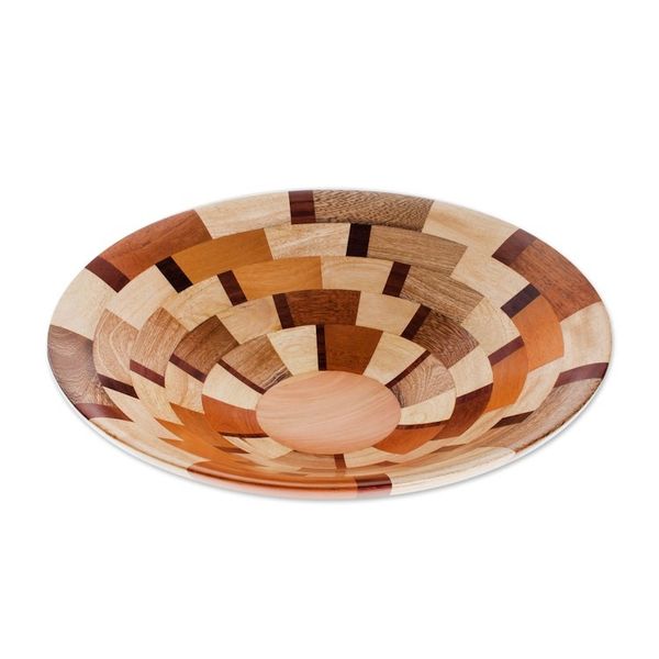 Alternate image for Palo Blanco and Caoba Wood Serving Bowl from Guatemala Fragment