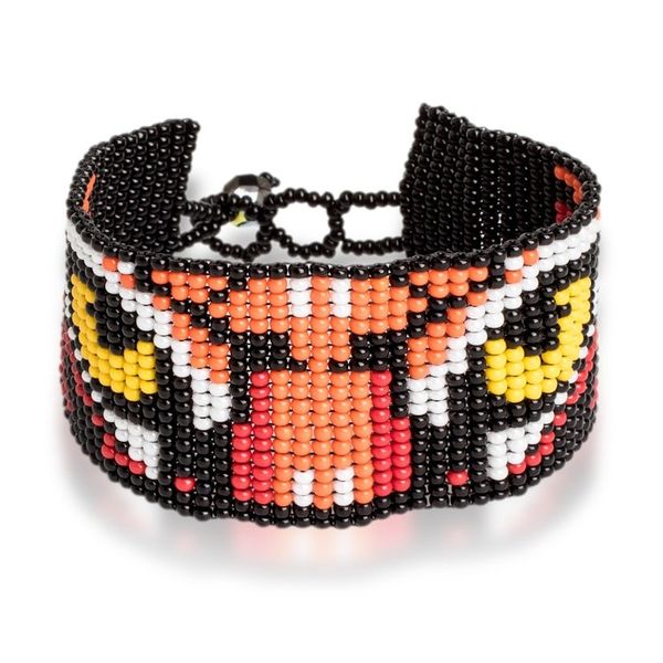 Alternate image for Tiger Motif Beaded Wristband Bracelet Tiger Gaze