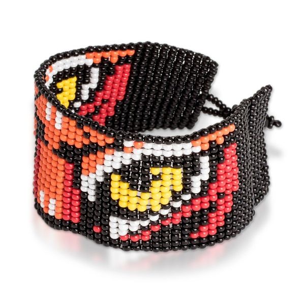 Alternate image for Tiger Motif Beaded Wristband Bracelet Tiger Gaze