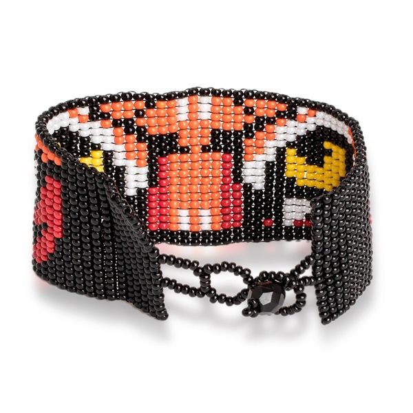 Alternate image for Tiger Motif Beaded Wristband Bracelet Tiger Gaze
