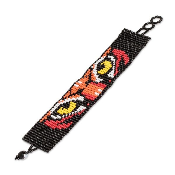 Alternate image for Tiger Motif Beaded Wristband Bracelet Tiger Gaze