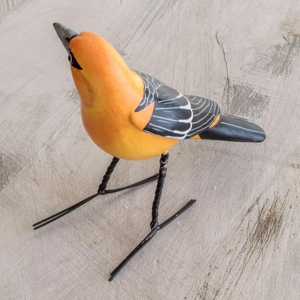 Alternate image for Handcrafted Posable Ceramic Altamira Oriole Figurine Altamira Oriole