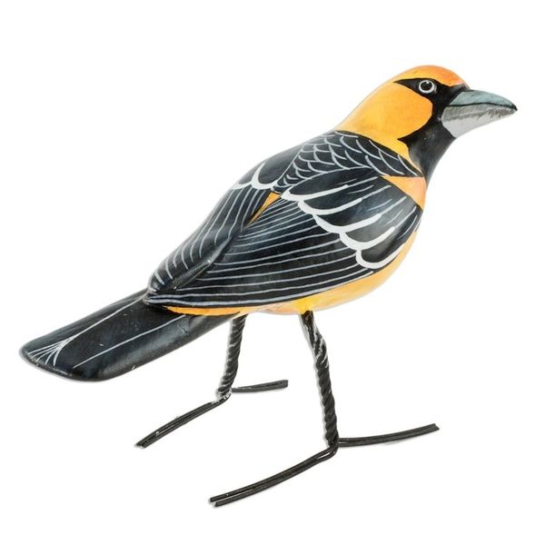 Alternate image for Handcrafted Posable Ceramic Altamira Oriole Figurine Altamira Oriole