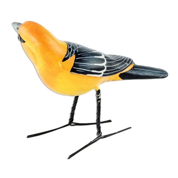 Alternate image for Handcrafted Posable Ceramic Altamira Oriole Figurine Altamira Oriole