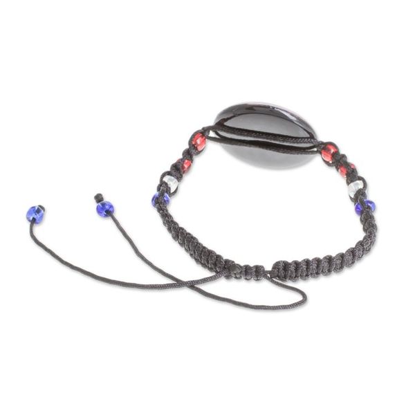 Alternate image for Kaleidoscopic Glass Beaded Macrame Pendant Bracelet Mesmerizing Kaleidoscope