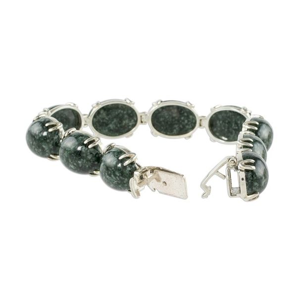 Alternate image for Natural Dark Green Jade Link Bracelet Natural Enchantment