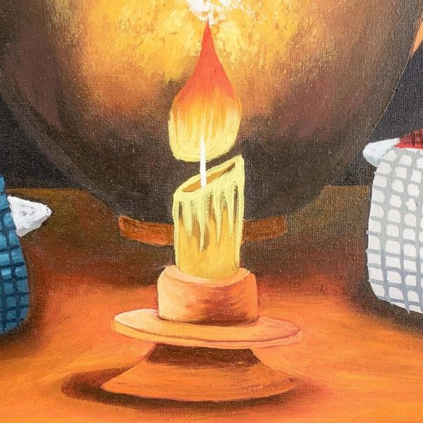 Alternate image for Still Life Painting of Calla Lilies and Corn from Gutaemala Thanksgiving