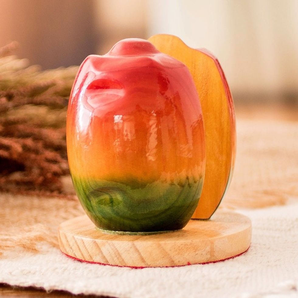 Handmade Jocote Fruit-Shaped Napkin Holder 'Juicy Jocote'