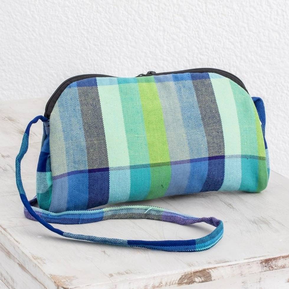 Colorful Cotton Baguette from Guatemala 6 in. 'Countryside Stripes'