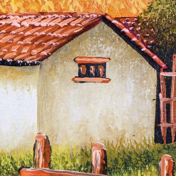 Alternate image for Signed Folk Art Painting of Lake Atitln from Guatemala Lake Atitln