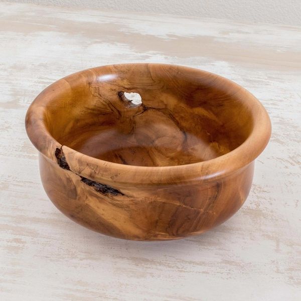 Alternate image for Handmade Decorative Teak Wood Bowl Natures Pride