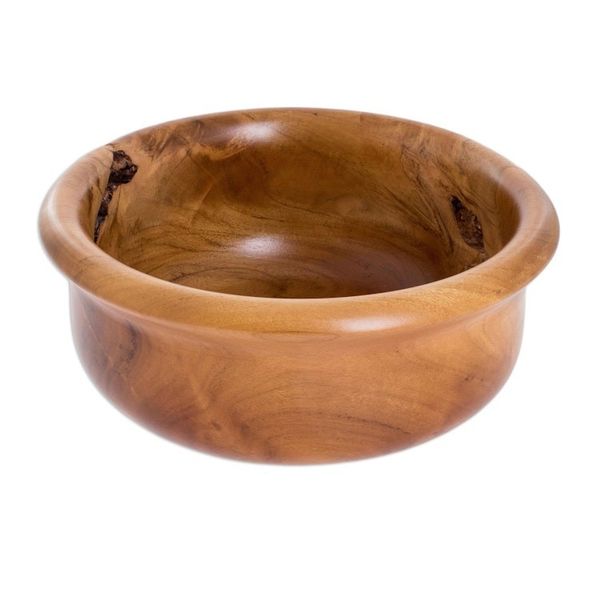 Alternate image for Handmade Decorative Teak Wood Bowl Natures Pride