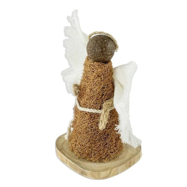 Alternate image for Natural Fiber Minimalist Angel Statuette From El Salvador Nativity Messenger