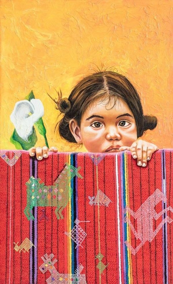 Alternate image for Realist Portrait Painting of Guatemalan Girl The Girl is Beautiful