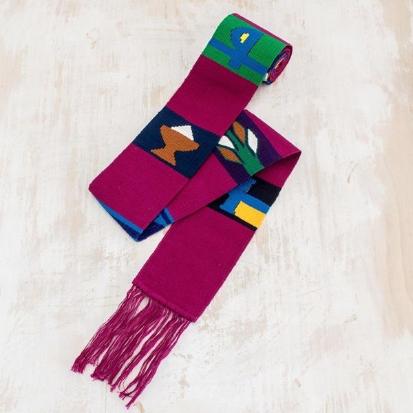 Alternate image for Hand Crafted Magenta Table Runner Solola Totem in Magenta
