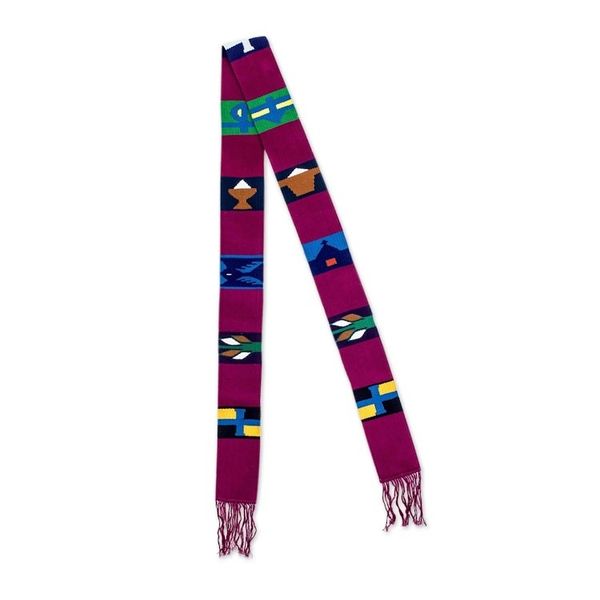 Alternate image for Hand Crafted Magenta Table Runner Solola Totem in Magenta