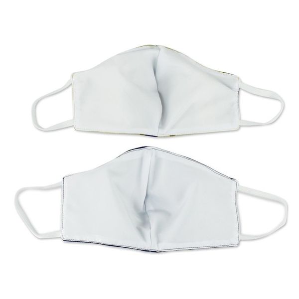 Alternate image for 2 Handwoven 3-Layer Masks in Stripe Solid Blue Cotton Patience and Hope